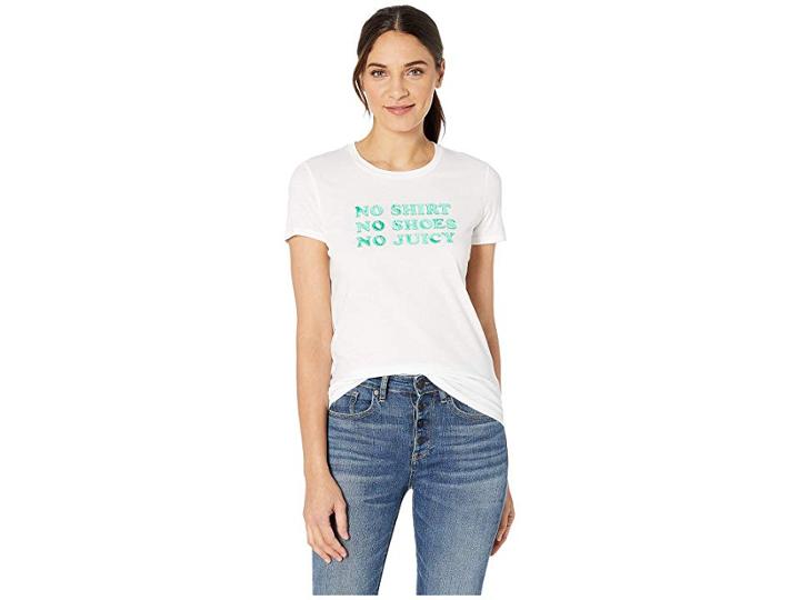 Juicy Couture No Shirt No Shoes No Juicy Tee (white) Women's Clothing