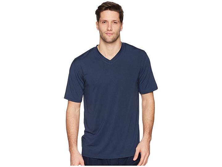Jockey 92 Poly/8 Span Short Sleeve Sleep Crew (solid Dress Blues) Men's Short Sleeve Pullover