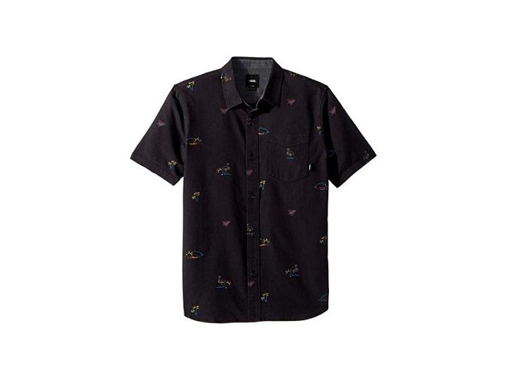 Vans Kids Houser S/s (big Kids) (black Road Trippin) Boy's Short Sleeve Button Up