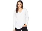 Lilla P Double V-neck Tunic (white) Women's Long Sleeve Pullover