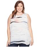 Vince Camuto Specialty Size Plus Size Sleeveless Floating Whispers Blouse (new Ivory) Women's Blouse