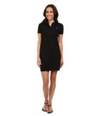 Lacoste Short Sleeve Pique Polo Dress (black) Women's Dress