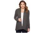 Vince Camuto Specialty Size Petite Long Sleeve Brushed Jersey Open Front Cardigan (medium Heather Grey) Women's Sweater