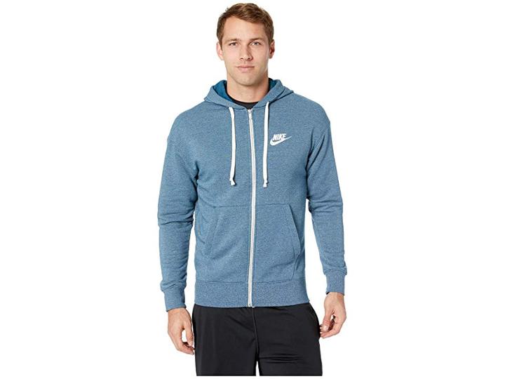 Nike Nsw Heritage Hoodie Full Zip (blue Force/heather/sail) Men's Sweatshirt