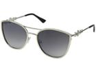 Guess Gf6053 (shiny Silver/black/smoke Gradient/light Flash Lens) Fashion Sunglasses