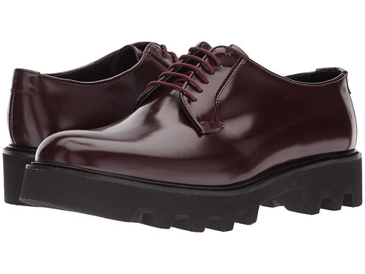 Emporio Armani Plain Toe Double Sole Oxford (red/purple) Men's Lace Up Casual Shoes