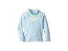 Roxy Kids Whole Hearted Long Sleeve Rashguard (toddler/little Kids/big Kids) (crystal Blue) Girl's Swimwear