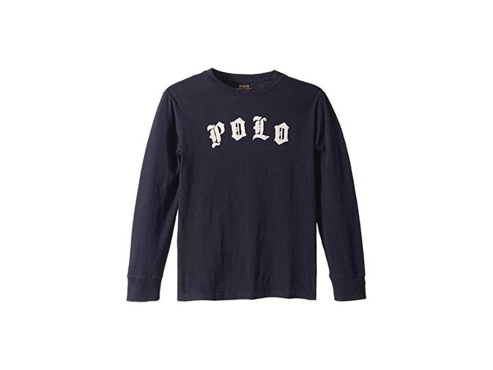 Polo Ralph Lauren Kids Graphic Jersey T-shirt (big Kids) (rl Navy) Boy's T Shirt