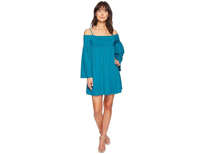 Susana Monaco Alyssa String Off Shoulder Dress (galapagos) Women's Dress