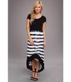 Kensie Textured Stripe Dress Mb (black) Women's Dress