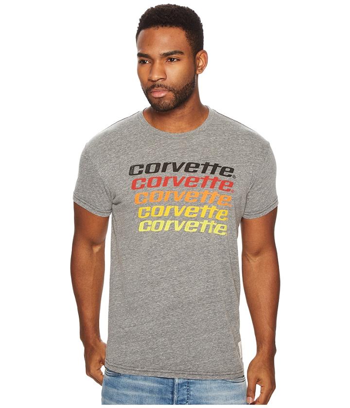 The Original Retro Brand Corvette Short Sleeve Tri-blend Tee (streaky Grey) Men's T Shirt