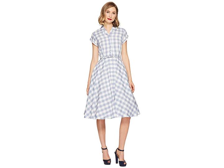 Unique Vintage Alexis Shirtdress (gingham Print) Women's Dress