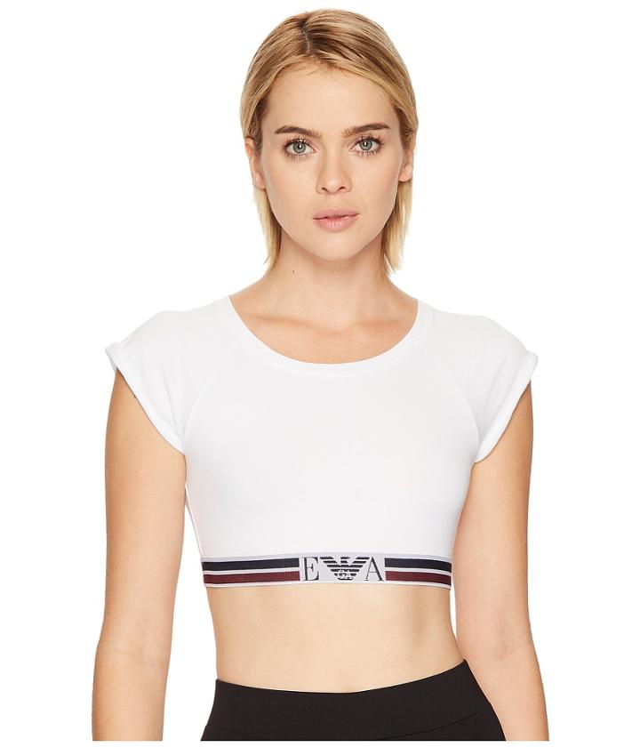 Emporio Armani Visibility Athletic Crop Top (white) Women's Pajama