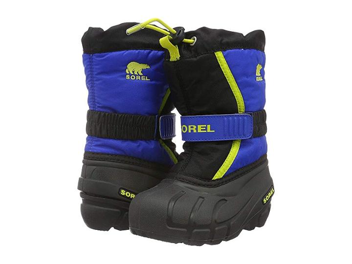 Sorel Kids Flurry (toddler/little Kid/big Kid) (black/super Blue) Boys Shoes