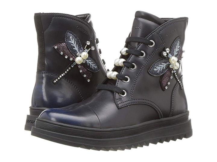 Geox Kids Gilly Jaw Girl 2 (little Kid/big Kid) (navy) Girl's Shoes