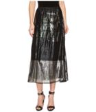 Mcq Lurex Fluid Gather Skirt (multi Silver) Women's Skirt