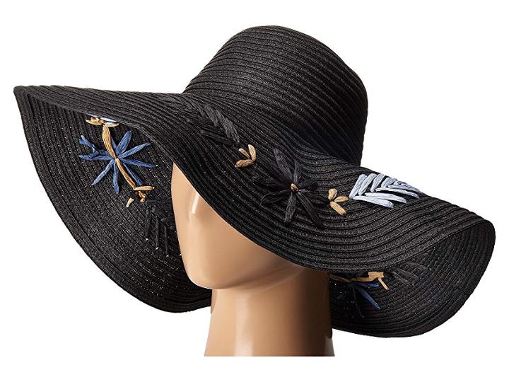 Bcbgmaxazria Floral Floppy (black) Caps