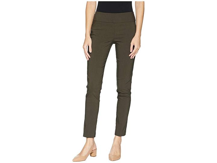 Elliott Lauren Control Stretch Pull-on Ankle Pants With Back Slit Detail (olive) Women's Casual Pants
