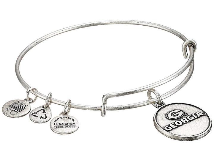 Alex And Ani University Of Georgia(r) Logo Charm Bangle (rafaelian Silver Finish) Bracelet