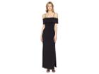 Laundry By Shelli Segal Jersey Portrait Collar Gown (black) Women's Dress