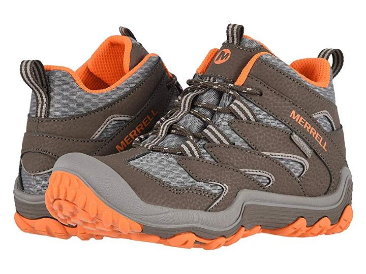 Merrell Kids Chameleon 7 Access Mid Waterproof (little Kid/big Kid) (gunsmoke/orange) Boys Shoes