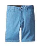 Volcom Kids Frickin Chino Shorts (toddler/little Kids) (deep Water) Boy's Shorts