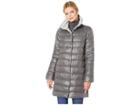 Kenneth Cole New York Snap Front Puffer With Contrast Lining (gunmetal/silver) Women's Coat