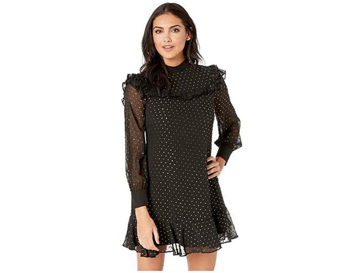 Ted Baker Joyous High Neck Ruffle Dress (black) Women's Clothing