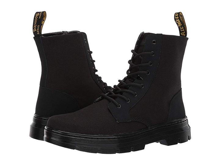 Dr. Martens Combs Ii (black/broder/canvas) Men's Lace-up Boots