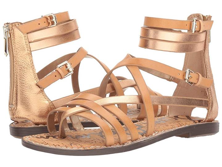 Sam Edelman Ganesa (natural/golden Caramel Texas Veg Leather/polished Metallic Leath) Women's Shoes
