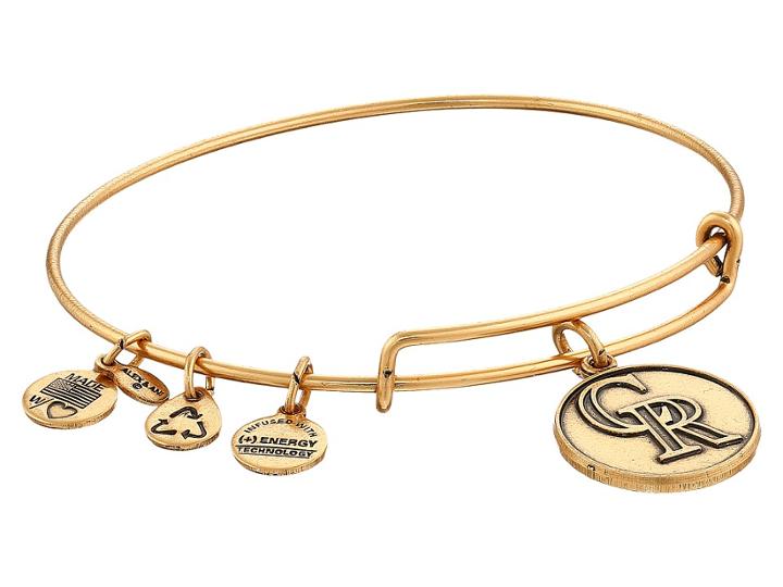 Alex And Ani Mlb(r) Colorado Rockies Charm Bangle (rafaelian Gold Finish) Bracelet