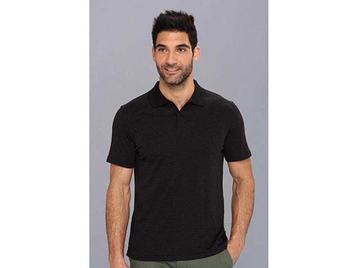 Calvin Klein S/s 2 Button Liquid Cotton Interlock Polo (black/cellar) Men's Short Sleeve Pullover
