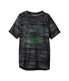 Under Armour Kids Big Logo Hybrid Printed Tee (big Kids) (black/lime Twist) Boy's T Shirt