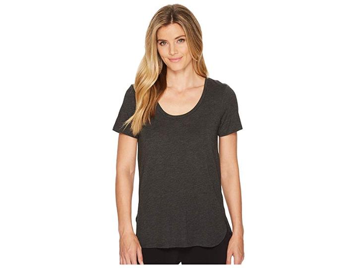 Lole Jagger Top (black Heather) Women's Short Sleeve Pullover
