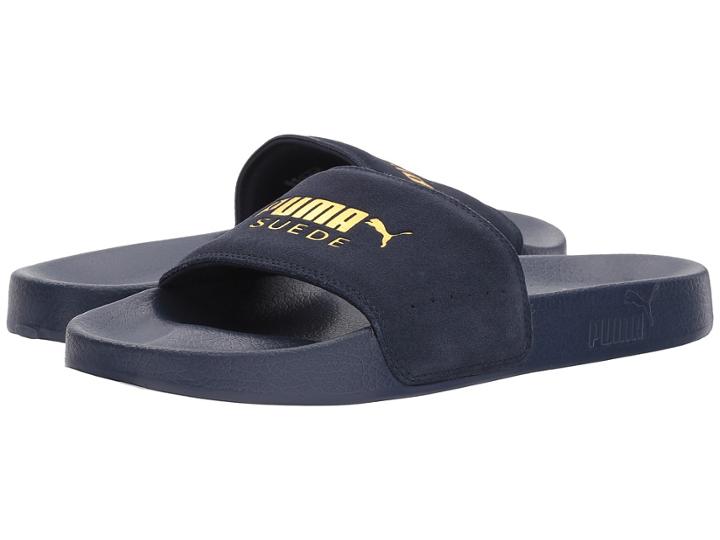 Puma Leadcat Suede (peacoat/puma Team Gold) Men's Slide Shoes