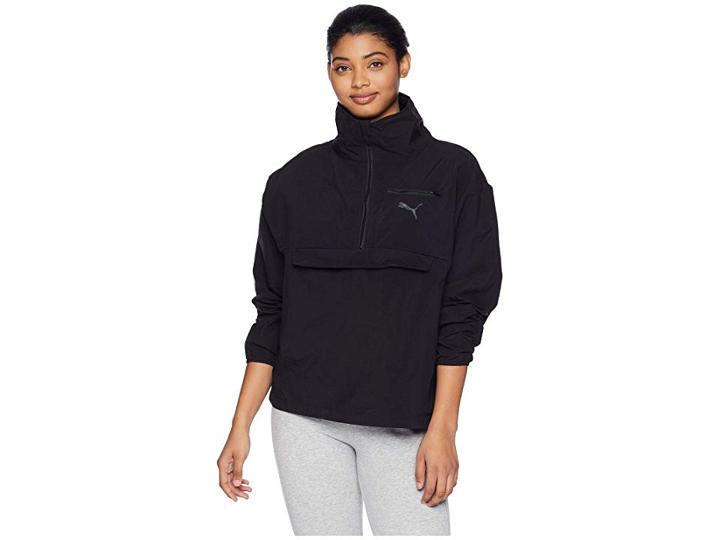 Puma 1/2 Zip Style Windbreaker (puma Black) Women's Coat