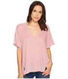 Free People Maddie Tee (dusty Mauve) Women's T Shirt