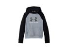 Under Armour Kids Rival Ua Logo Hoodie (big Kids) (steel Light Heather/black/black) Boy's Sweatshirt