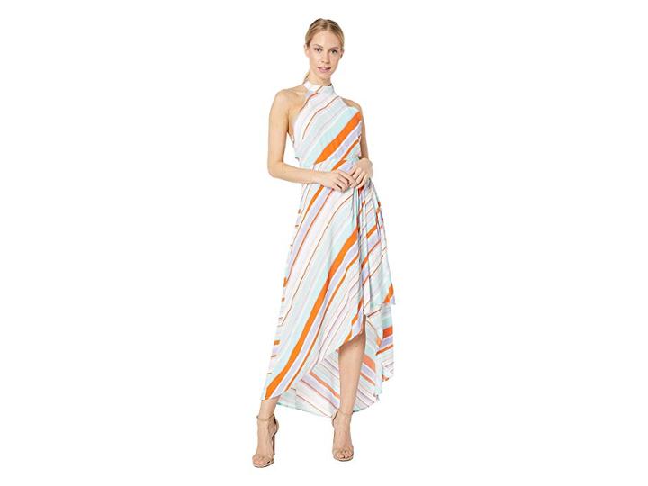 Astr The Label Illusion Dress (pop Orange Stripe) Women's Dress