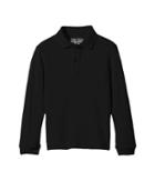 Nautica Kids Husky Long Sleeve Pique Polo (big Kids) (black) Boy's Long Sleeve Pullover