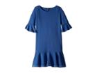 Polo Ralph Lauren Kids Ponte Inset-lace Dress (little Kids/big Kids) (vineyard Royal) Girl's Dress