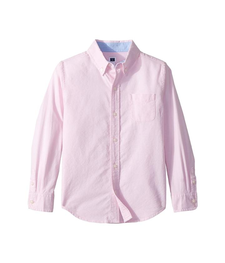 Janie And Jack Long Sleeve Button Down Shirt (toddler/little Kids/big Kids) (little Miss Pink) Boy's Long Sleeve Button Up