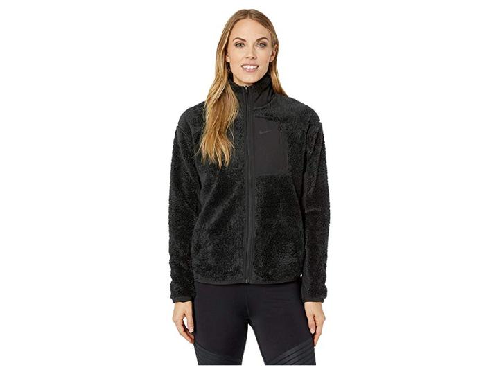 Nike Long Sleeve Full-zip Training Top (black/black) Women's Sweatshirt