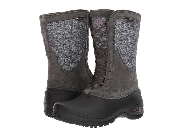 The North Face Thermoball Utility Mid (burnished Houndstooth Print/black Plum (past Season)) Women's Pull-on Boots