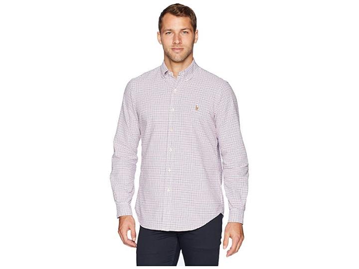 Polo Ralph Lauren Oxford Button Down Sport Shirt (red/black) Men's Clothing