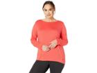 Nike Dry Elastika Long Sleeve Top (sizes 1x-3x) (ember Glow/black) Women's Clothing