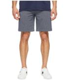Lacoste Seersucker Bermuda (navy Blue/white) Men's Shorts