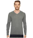Agave Denim Fin Long Sleeve V-neck 14gg Sweater (gunmetal) Men's Long Sleeve Pullover