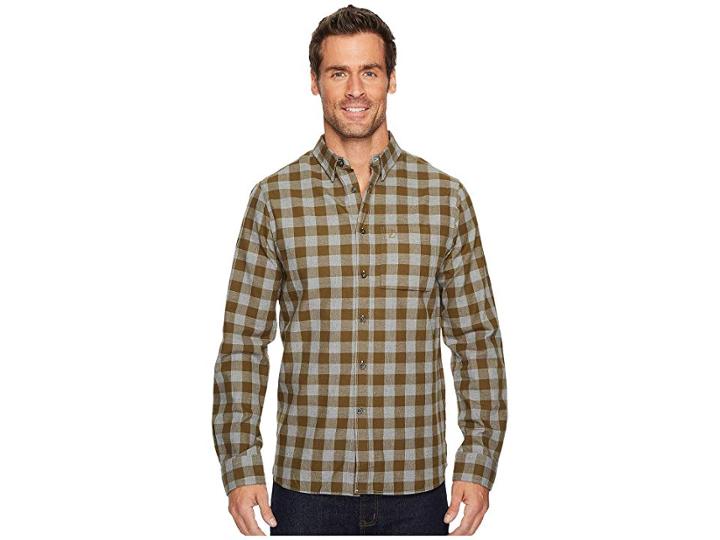 Fjallraven Ovik Check Shirt (khaki) Men's Long Sleeve Button Up