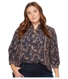 Lucky Brand Plus Size Michelle Top (blue Multi) Women's Clothing